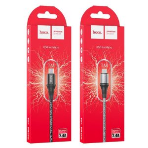 Hoco X50 USB to Micro Charging Data Cable, 1m, current up to 2.4A